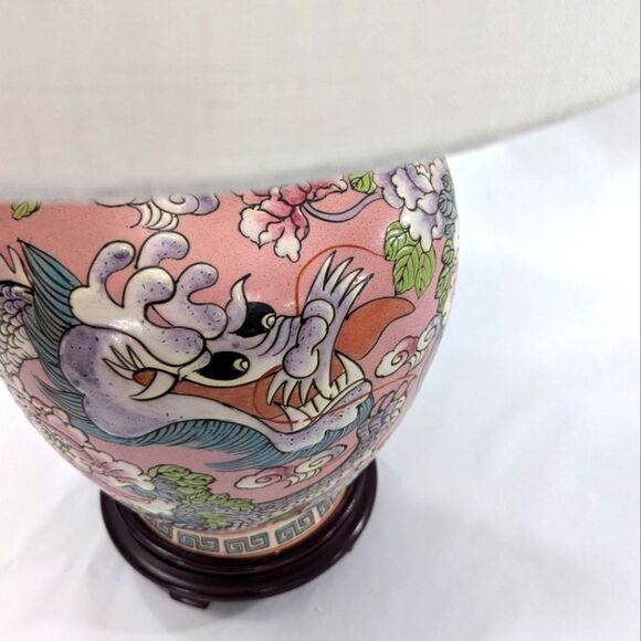 Vintage Chinese Moriage Hand Painted Lamp Base - Picture 1 of 3